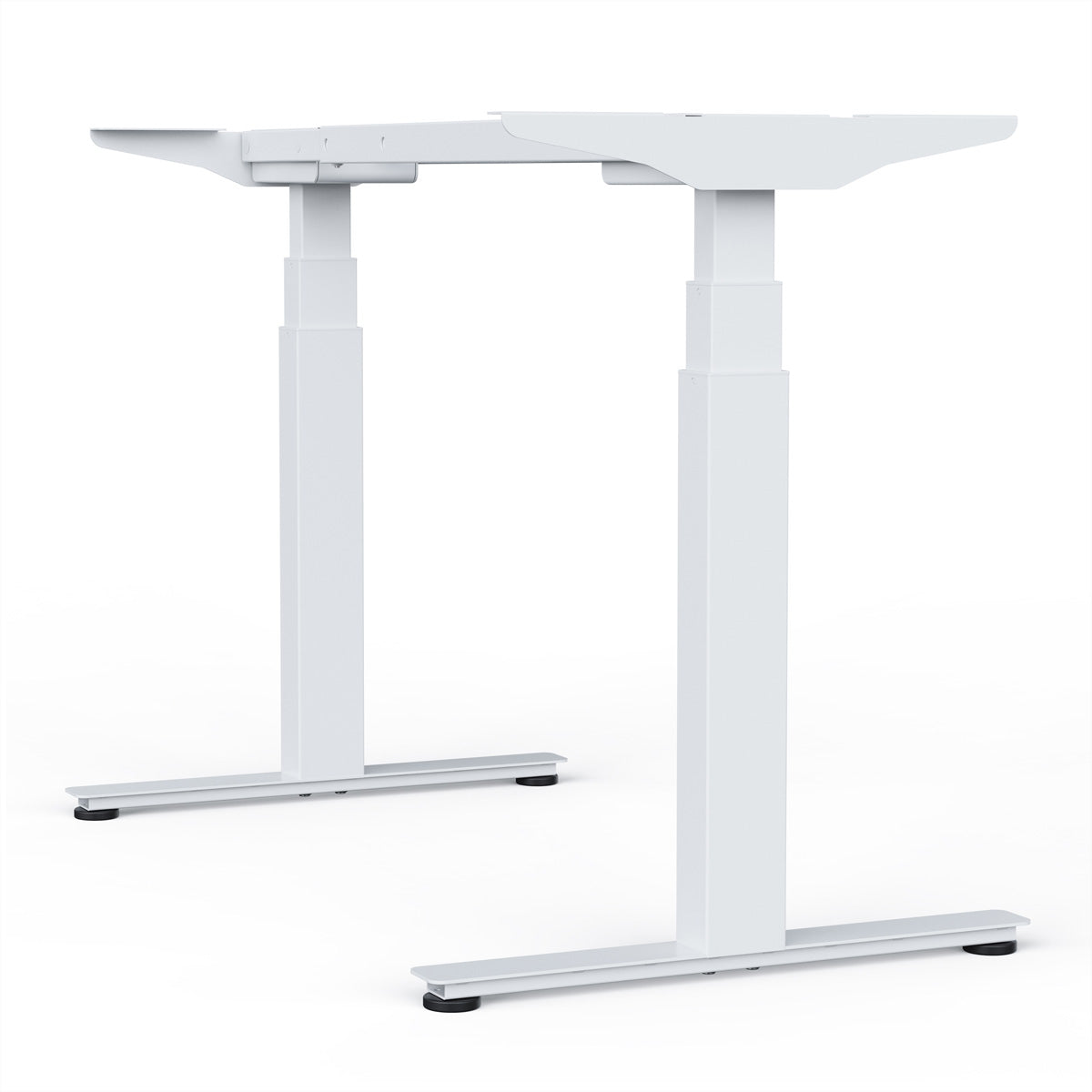 WRK21 WORK – Höhenverstellbarer Tisch, 66,5–130,5 cm, 120 kg, Weiss, Stahl, für Tischplatten 100–200 × 60–90 cm