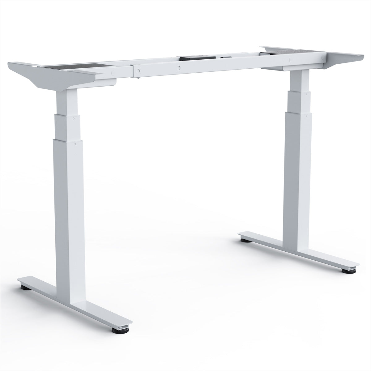 WRK21 WORK – Höhenverstellbarer Tisch, 66,5–130,5 cm, 120 kg, Weiss, Stahl, für Tischplatten 100–200 × 60–90 cm
