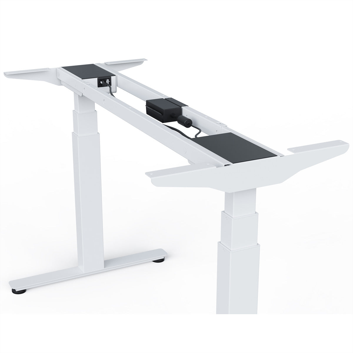 WRK21 WORK – Höhenverstellbarer Tisch, 66,5–130,5 cm, 120 kg, Weiss, Stahl, für Tischplatten 100–200 × 60–90 cm