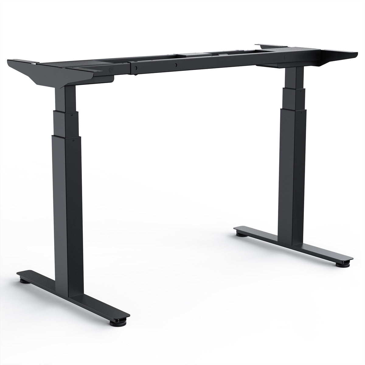 WRK21 WORK – Höhenverstellbarer Tisch, 66,5–130,5 cm, 120 kg, Schwarz, Stahl, für Tischplatten 100–200 × 60–90