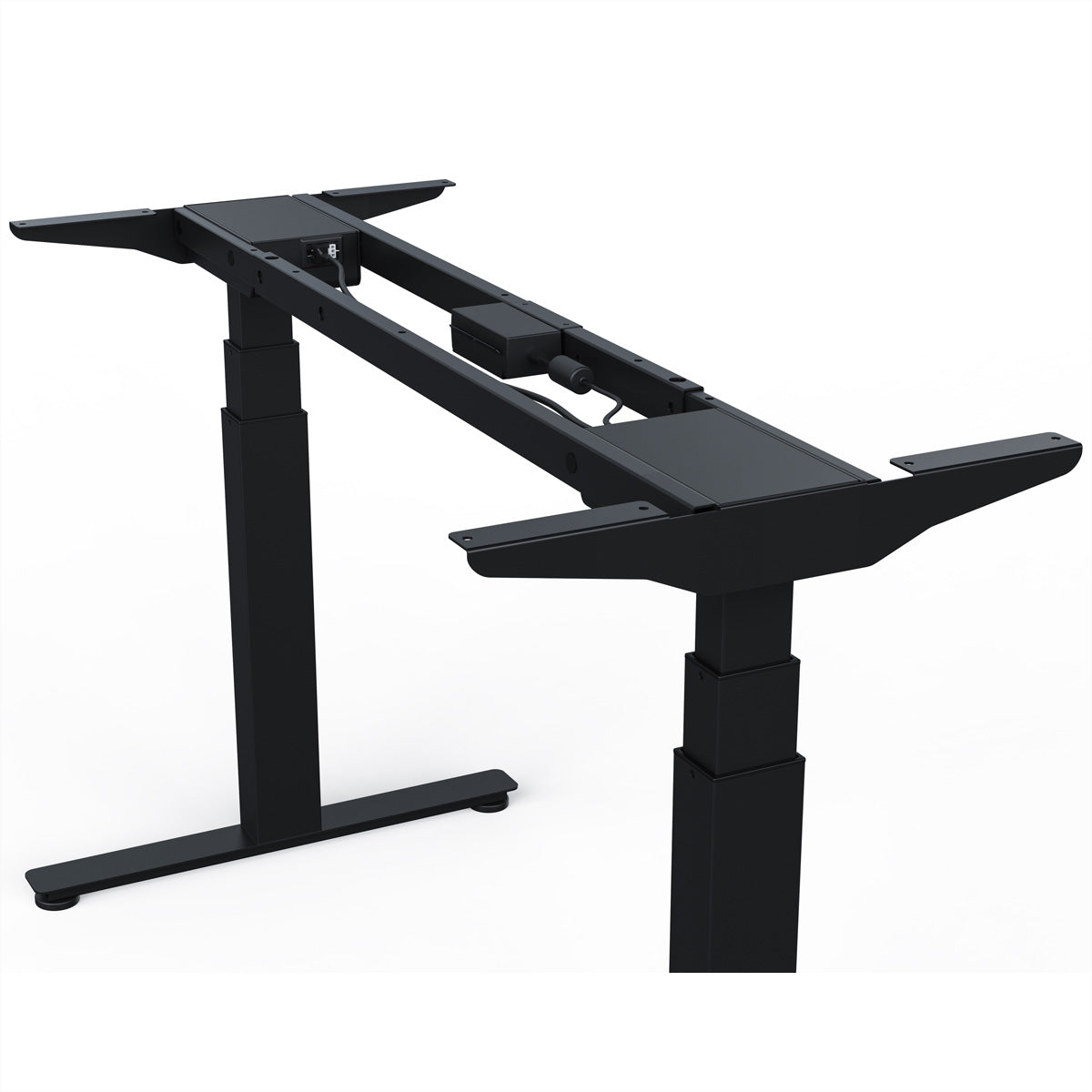 WRK21 WORK – Höhenverstellbarer Tisch, 66,5–130,5 cm, 120 kg, Schwarz, Stahl, für Tischplatten 100–200 × 60–90