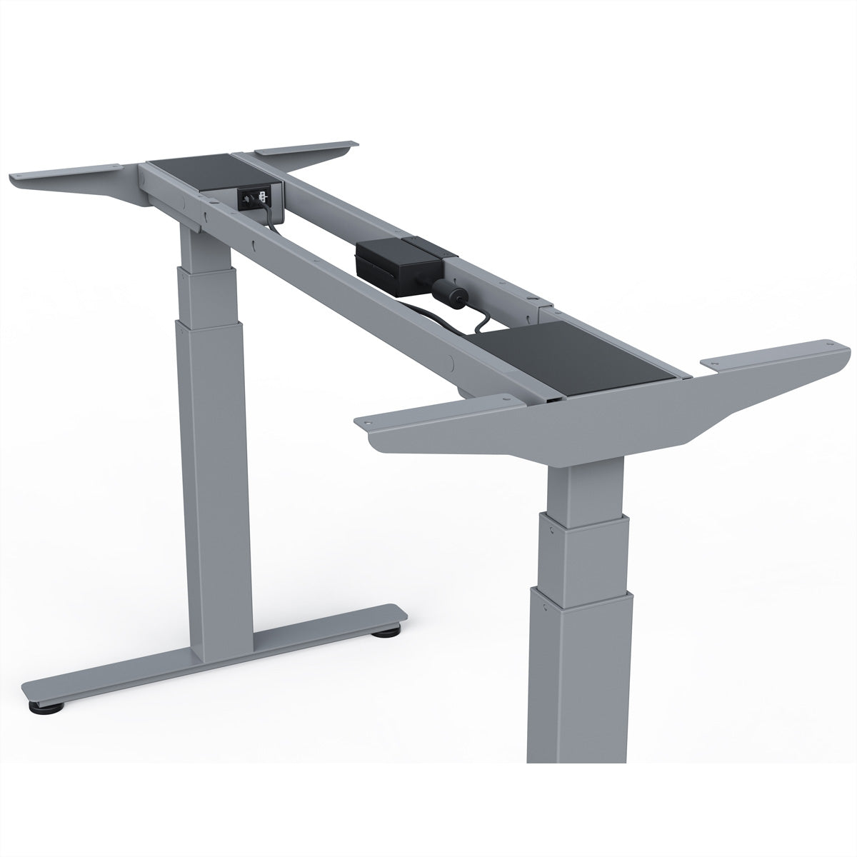 Wrk21 WORK – Höhenverstellbarer Tisch, 100–180 × 80 cm, 66,5–130,5 cm, 120 kg, Grau, Stahl