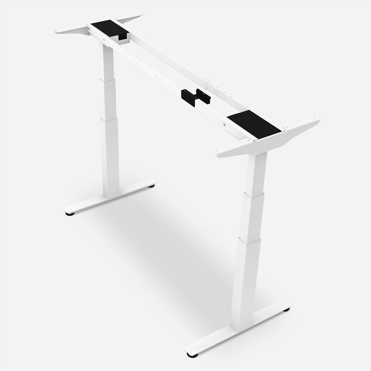 WRK21 – Höhenverstellbarer Tisch, 66,5–130,5 cm, 120 kg, Weiss, Stahl, für Tischplatten 100–200 × 60–90 cm