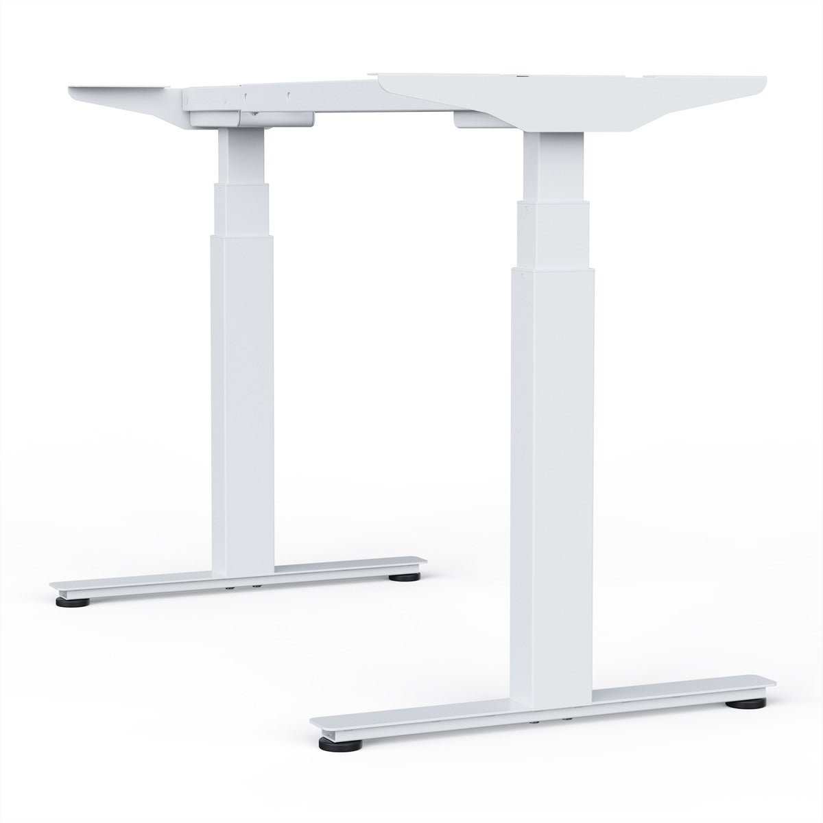 WRK21 – Höhenverstellbarer Tisch, 66,5–130,5 cm, 120 kg, Weiss, Stahl, für Tischplatten 100–200 × 60–90 cm