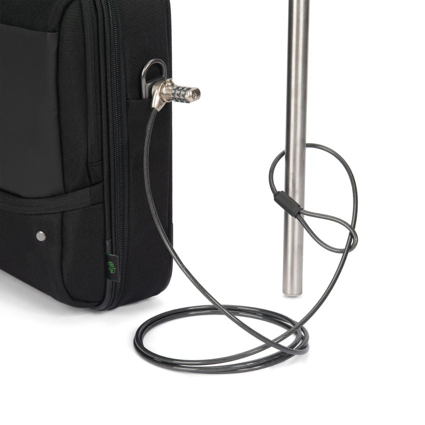 DICOTA Notebook-Tasche bis 16" – abschliessbar, Recyceltes Polyester – Schwarz