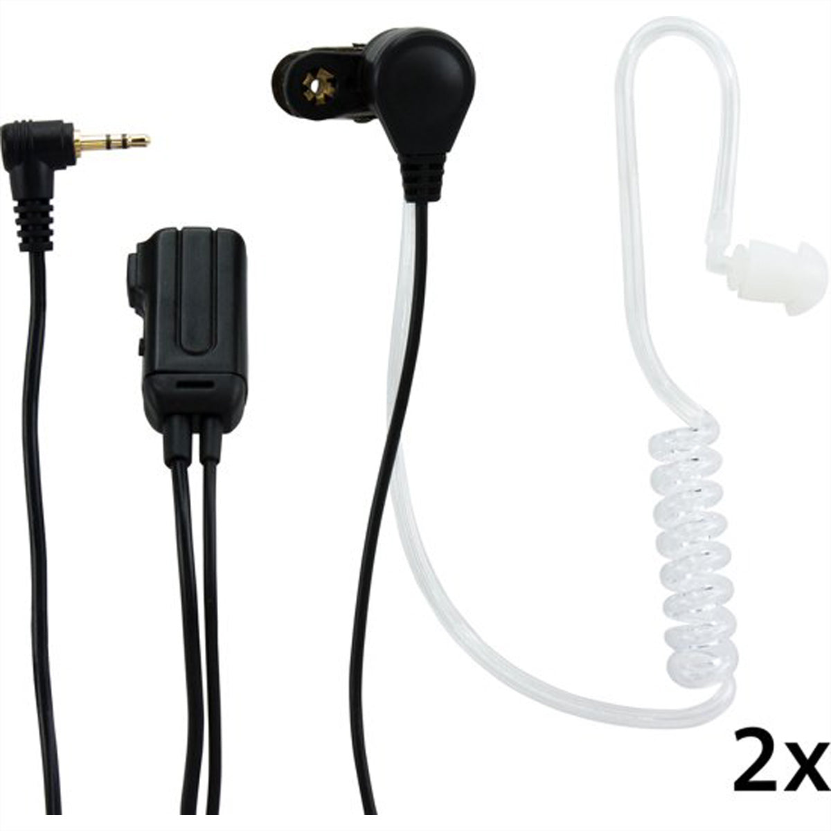 Alecto FRH-10 DUO – Headset für PMR (2,5 mm), Monophon, 8 Kanäle, bis 7 km, Schwarz