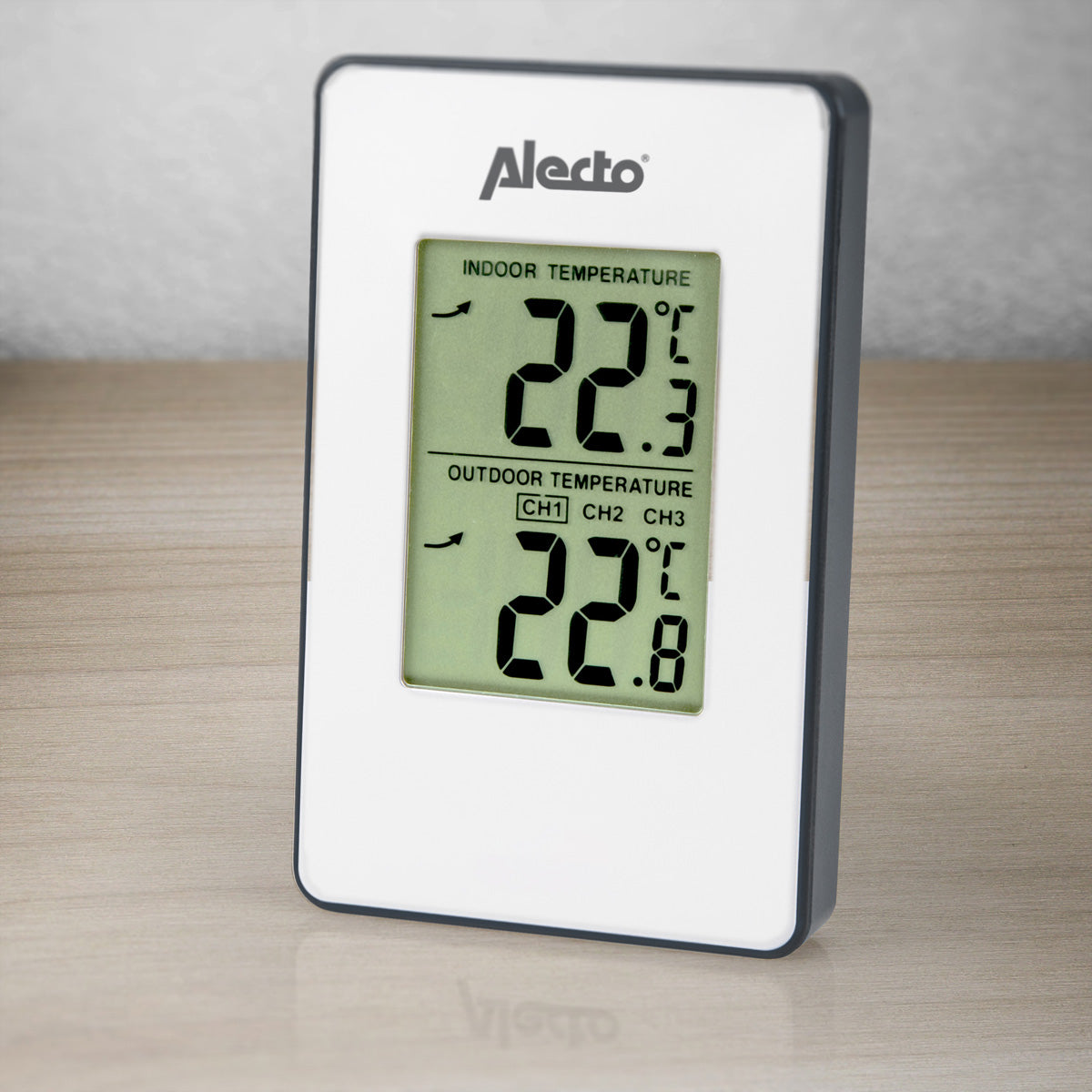 Alecto WS-1050 – Wetterstation, Funk (433 MHz), Innen/Aussen, inkl. Aussensensor – Weiss (2er-Pack)