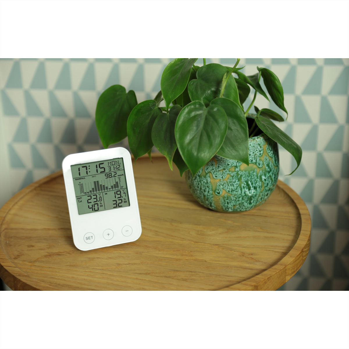 Alecto WS-1200 – Wetterstation, innen/außen, kabelloser Regensensor – weiss