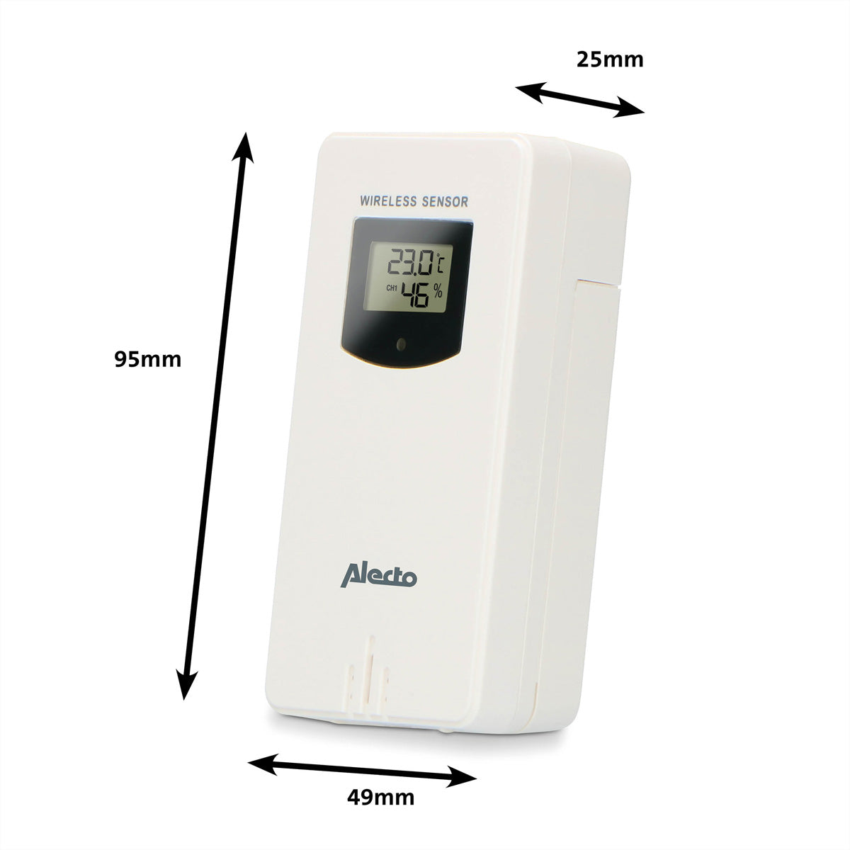 Alecto WS-1560 – Wetterstation, innen/aussen, Hygrometer & Barometer, inkl. Aussensensor – weiss