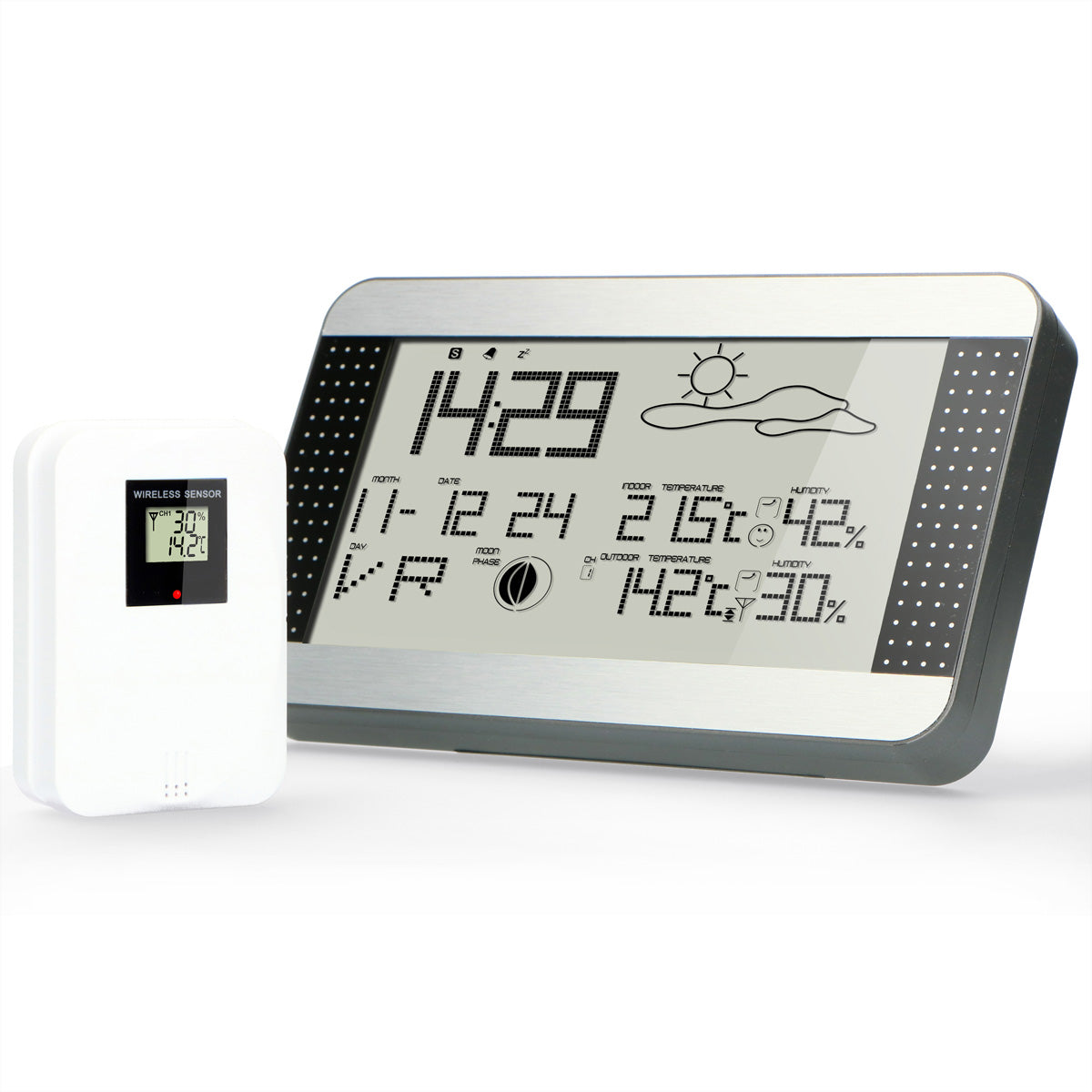 Alecto WS-1700 – Wetterstation, innen/außen, Hygrometer & Barometer, inkl. Aussensensor