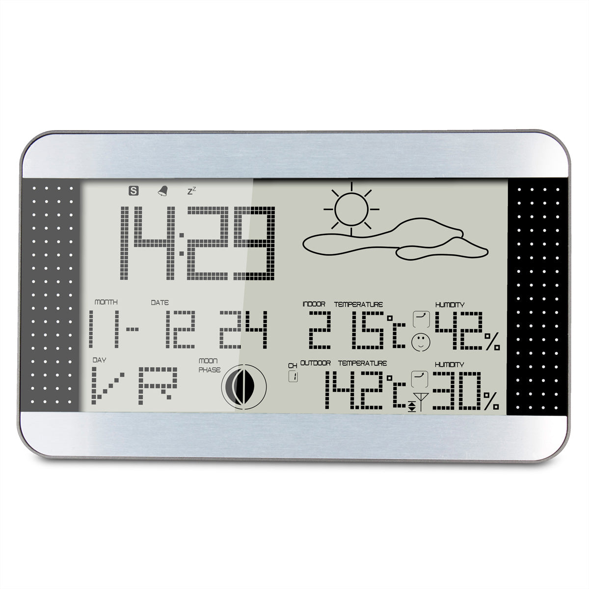 Alecto WS-1700 – Wetterstation, innen/außen, Hygrometer & Barometer, inkl. Aussensensor