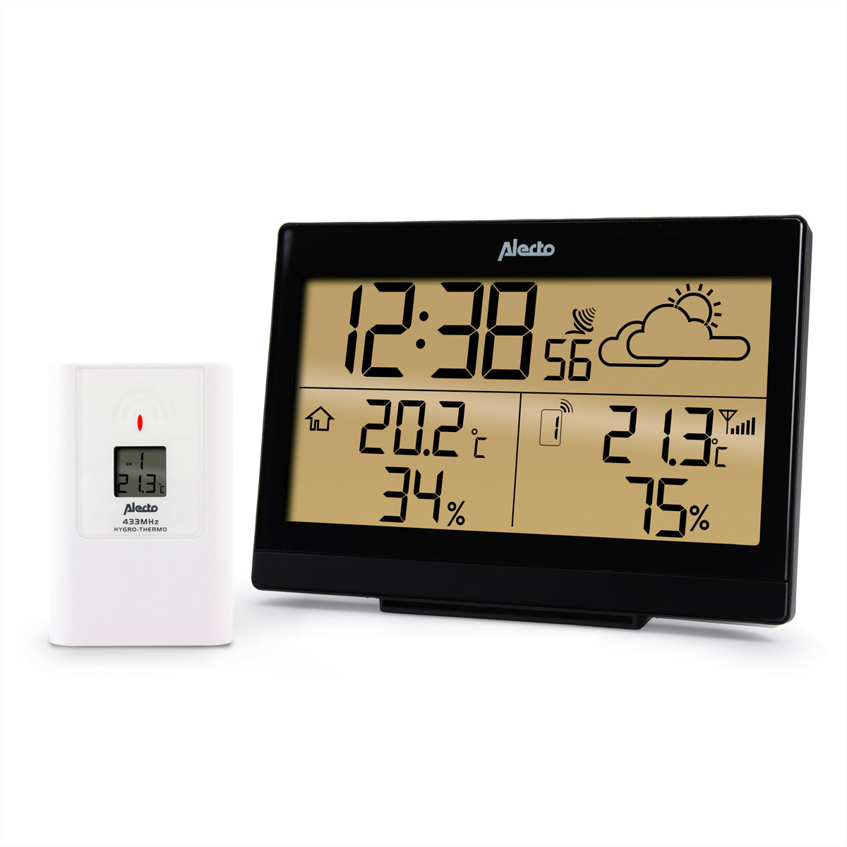 Alecto WS-2300 – Wetterstation, Funk, beleuchtetes 5,4"-Display, inkl. Aussensensor