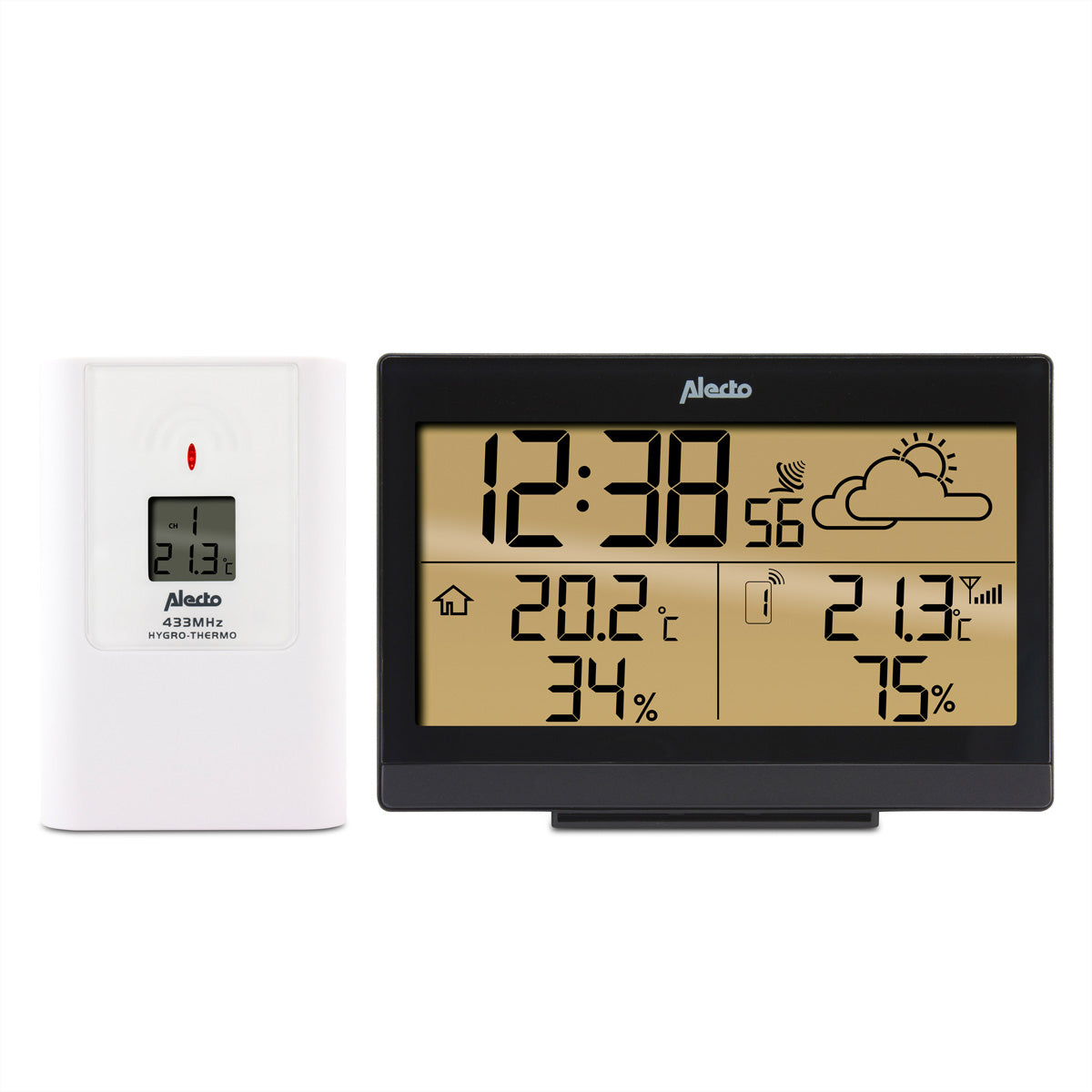 Alecto WS-2300 – Wetterstation, Funk, beleuchtetes 5,4"-Display, inkl. Aussensensor