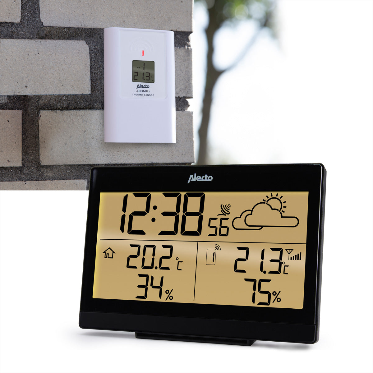 Alecto WS-2300 – Wetterstation, Funk, beleuchtetes 5,4"-Display, inkl. Aussensensor