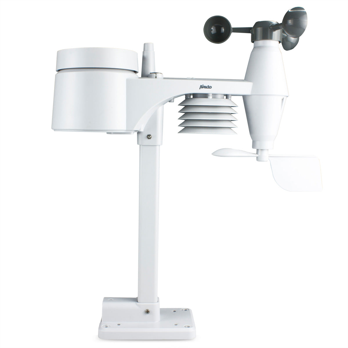 Alecto WS-4800 – Wetterstation, Funk 868 MHz, innen/außen, Hygrometer & Barometer, inkl. Aussensensor – weiss