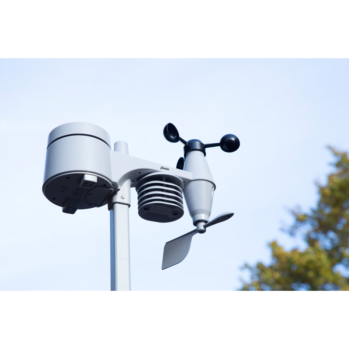 Alecto WS-4800 – Wetterstation, Funk 868 MHz, innen/außen, Hygrometer & Barometer, inkl. Aussensensor – weiss