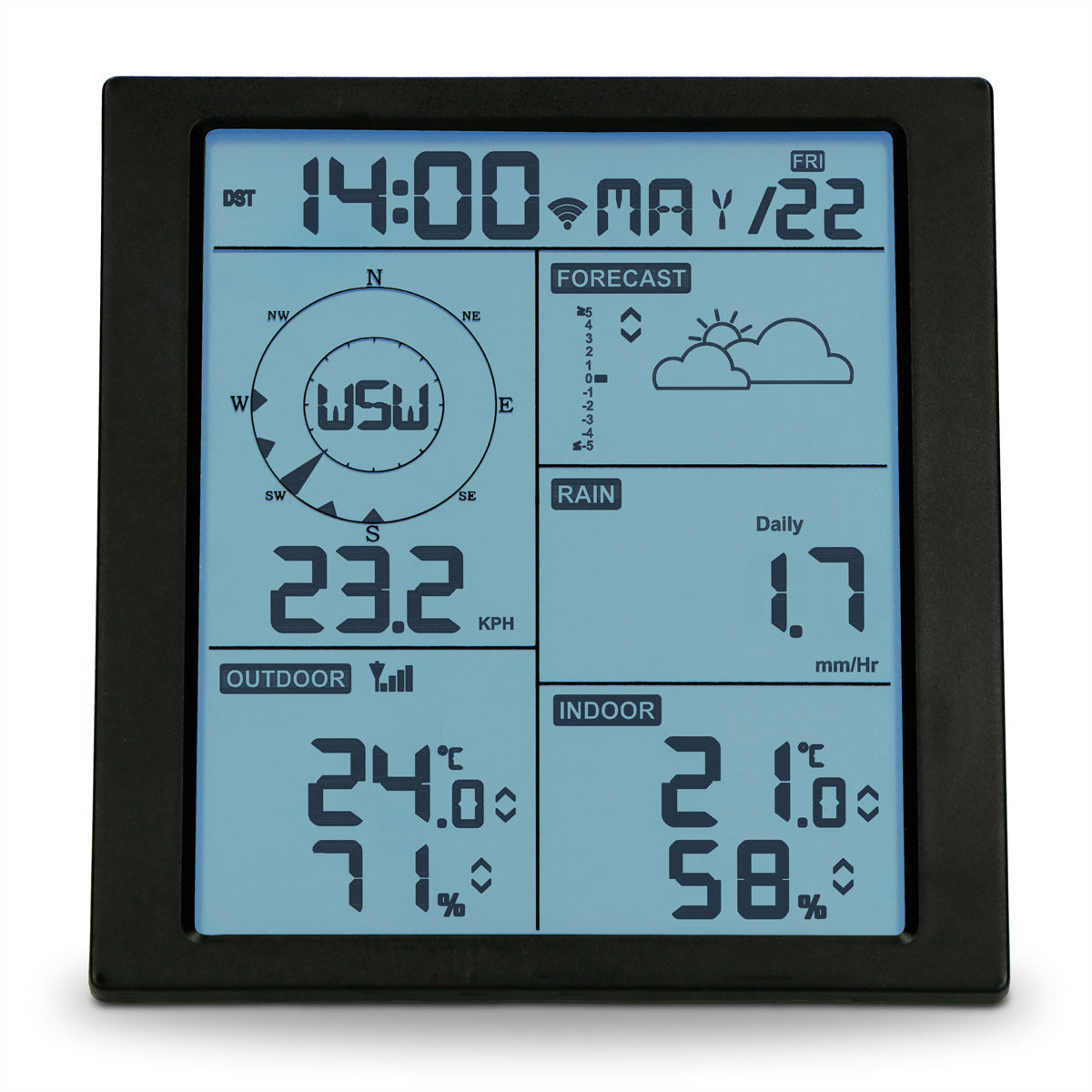 Alecto WS5200 – Wetterstation, WLAN (App), 6-in-1, inkl. Aussensensor