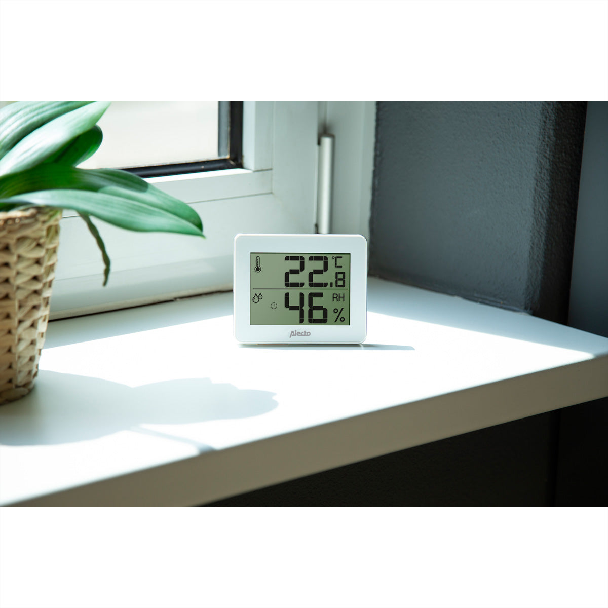 Alecto WS-55 – Temperatur- & Feuchtigkeitssensor, Display, Min/Max-Speicher – Weiss