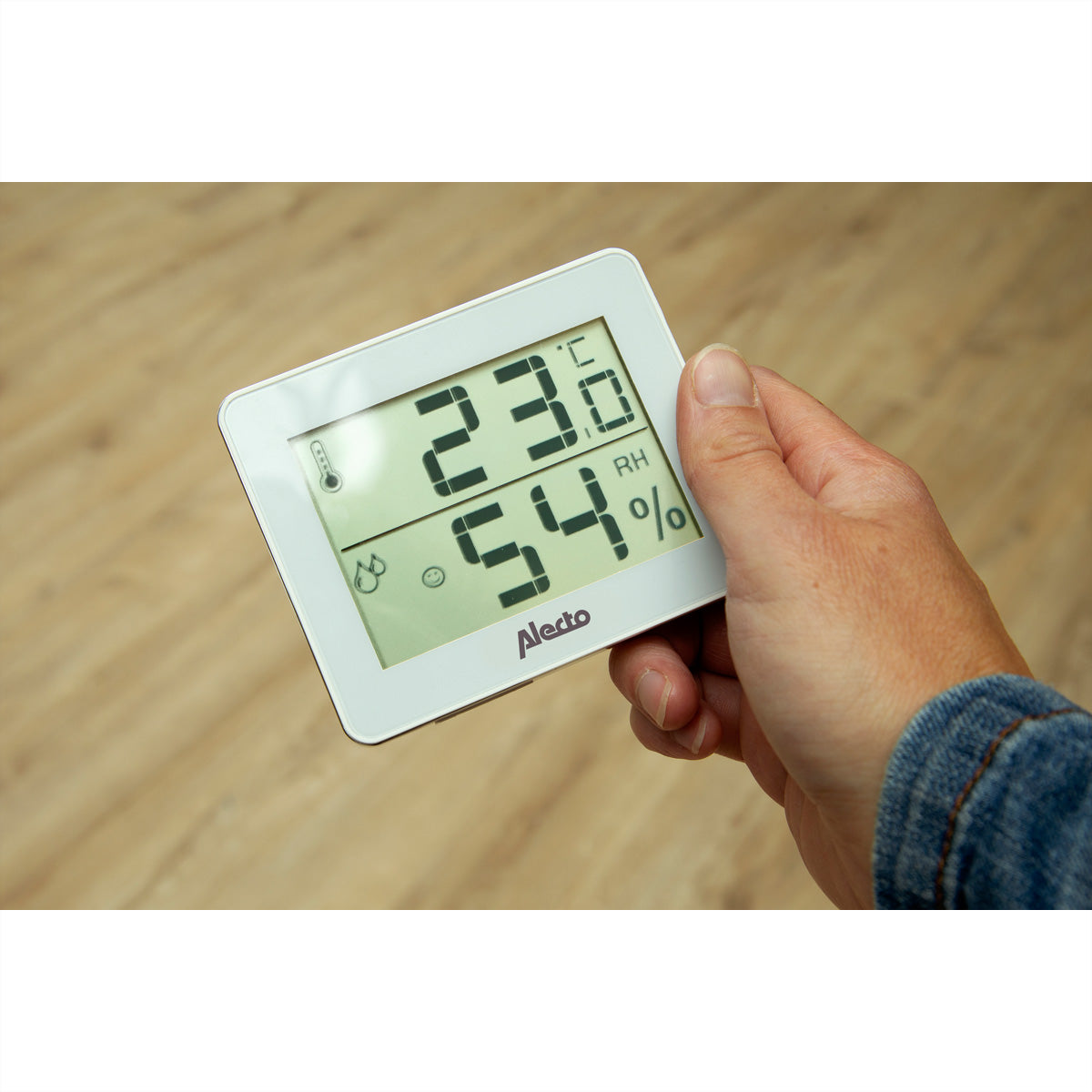 Alecto WS-55 – Temperatur- & Feuchtigkeitssensor, Display, Min/Max-Speicher – Weiss