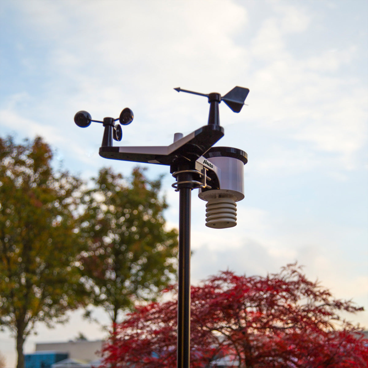 Alecto WS-5500 – Wetterstation, WLAN, innen/außen, Hygrometer & Barometer, inkl. Aussensensor – schwarz