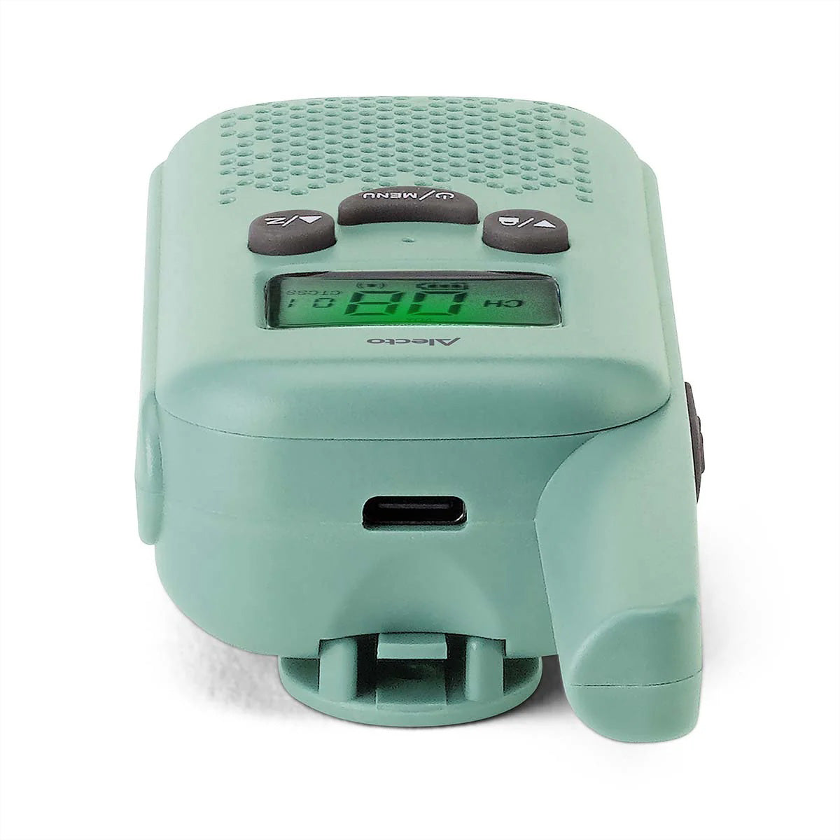 Alecto FR10GR – Funkgerät (2er-Set), 8 Kanäle, Reichweite bis 6 km, USB-C, Mintgrün