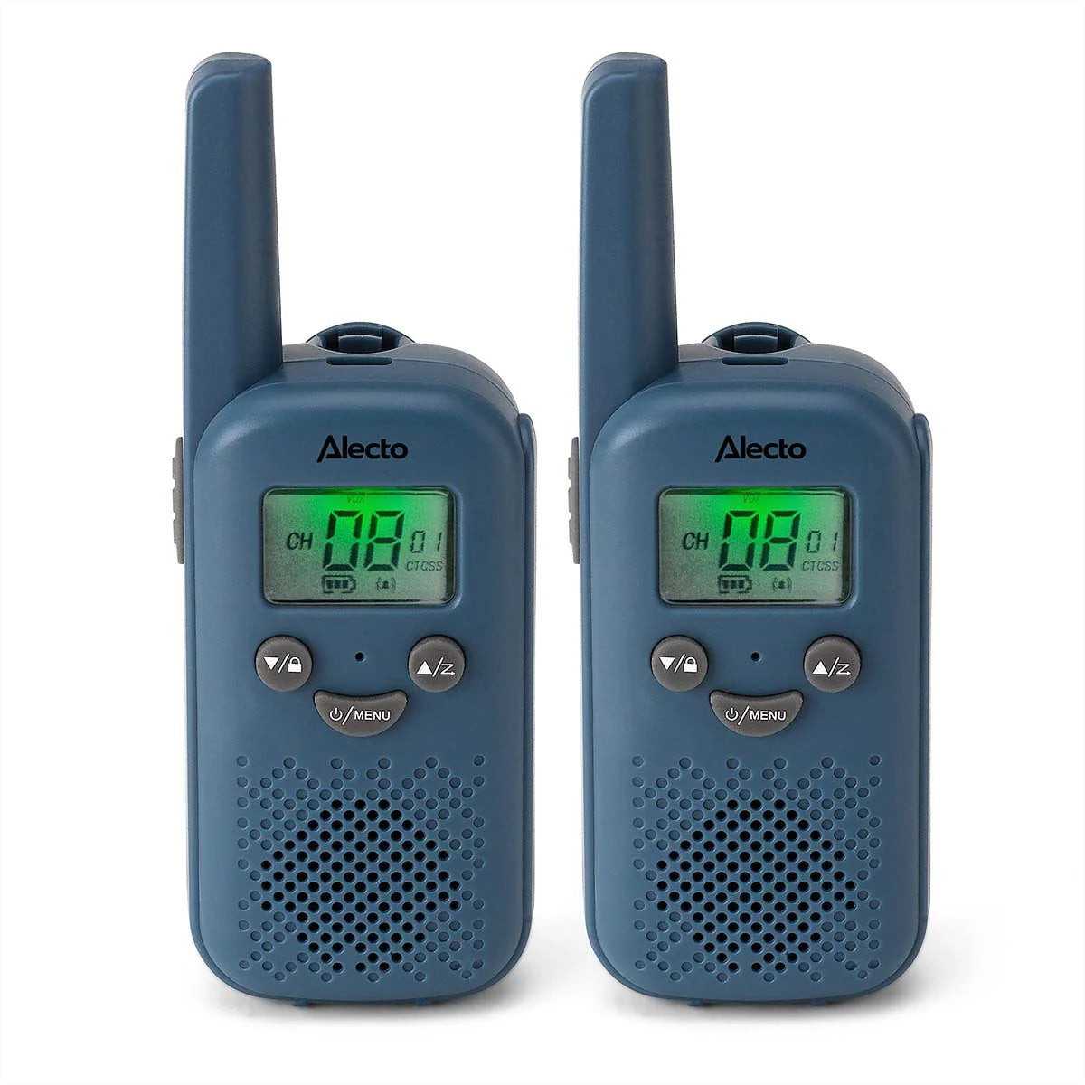 Alecto FR10BU – Funkgerät (2er-Set), 8 Kanäle, Reichweite bis 6 km, USB-C, Blau