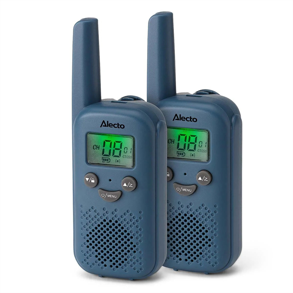 Alecto FR10BU – Funkgerät (2er-Set), 8 Kanäle, Reichweite bis 6 km, USB-C, Blau