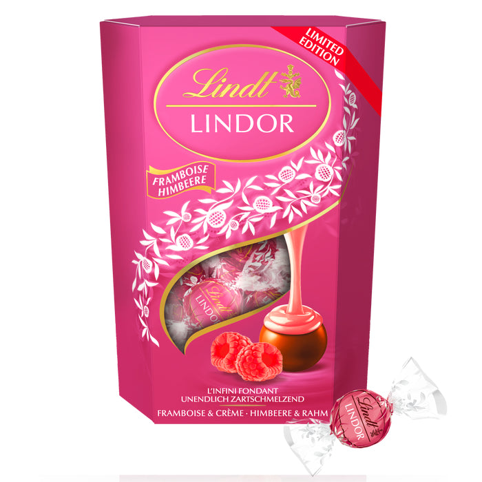 Lindt Lindor Kugeln – Himbeere & Rahm – 200 g