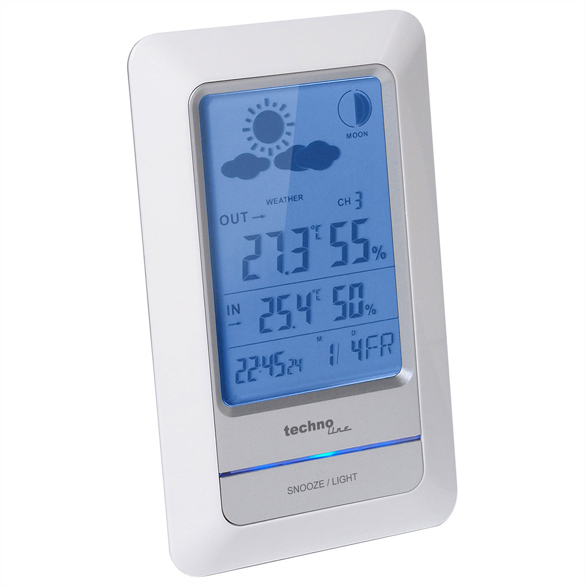 Technoline WS6740 – Wetterstation, innen/außen, Hygrometer, inkl. Aussensensor – Weiss