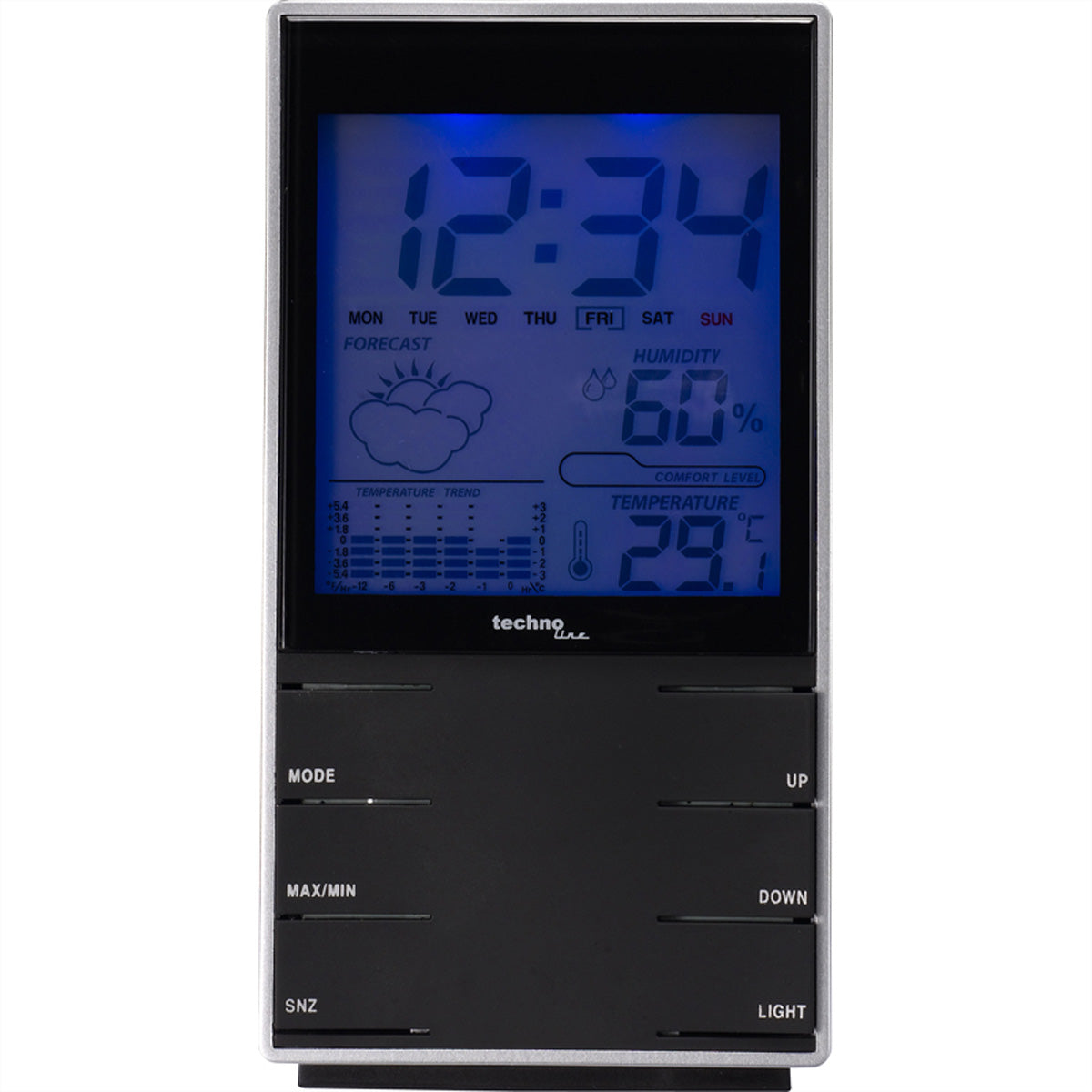 Technoline WS9120 – Wetterstation, innen, Hygrometer & Barometer – Schwarz