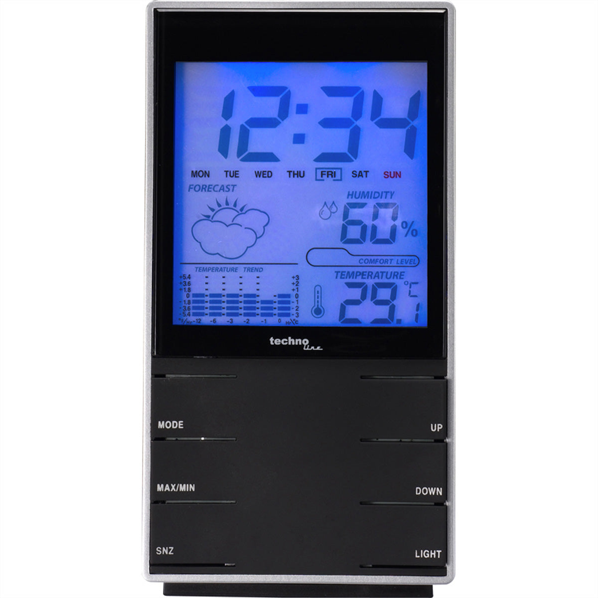 Technoline WS9120 – Wetterstation, innen, Hygrometer & Barometer – Schwarz