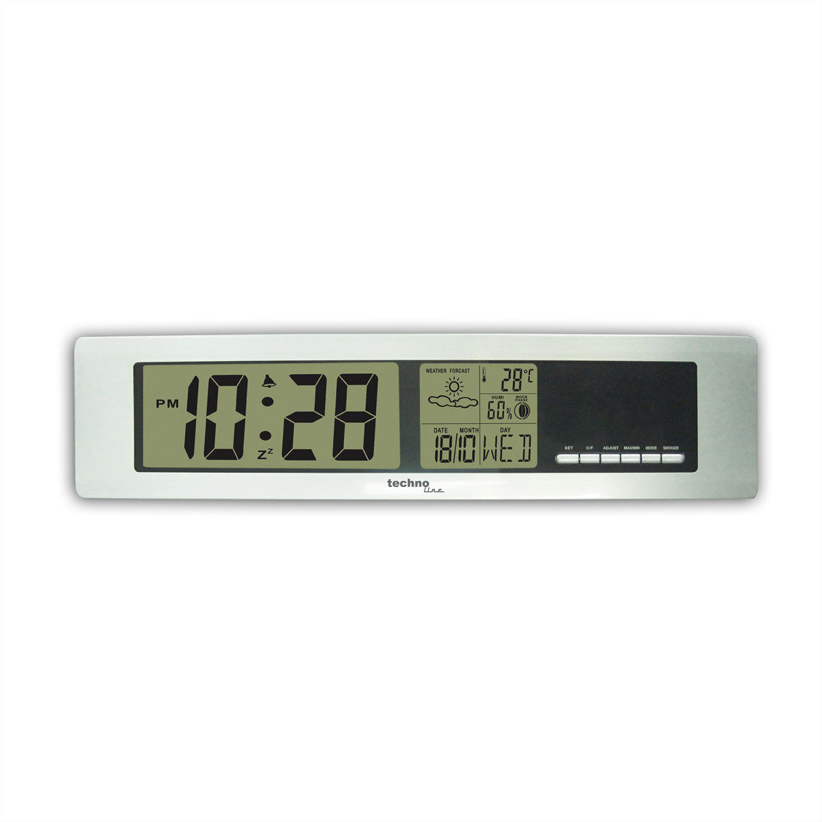 Technoline WS 9123 – Wetterstation, innen, Hygrometer & Thermometer, Uhr & Wecker – grau
