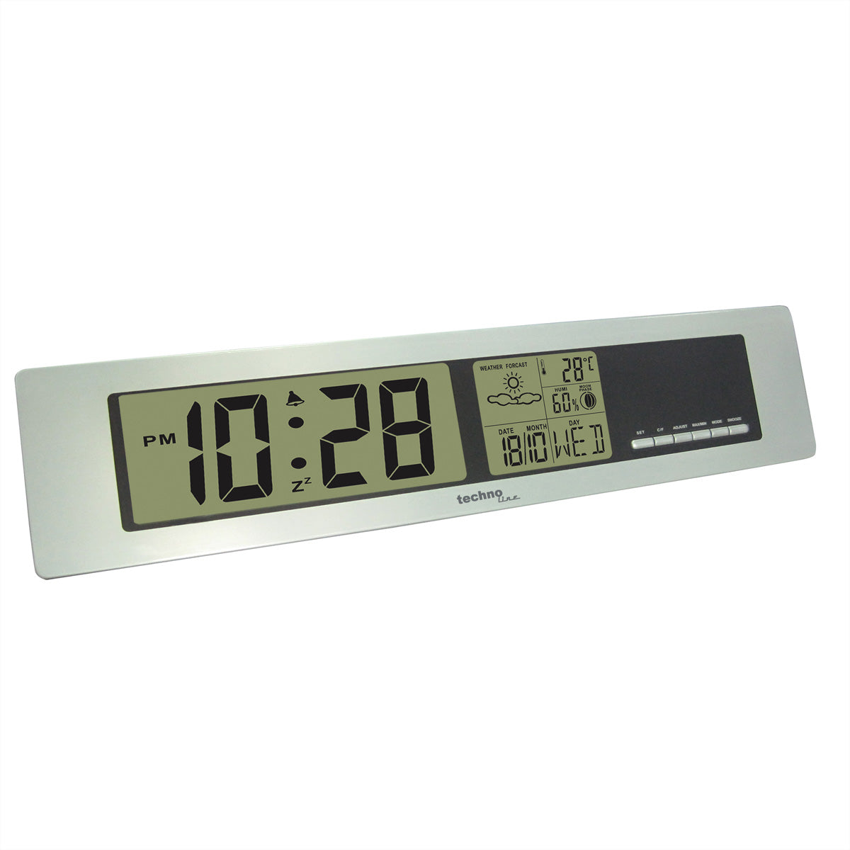 Technoline WS 9123 – Wetterstation, innen, Hygrometer & Thermometer, Uhr & Wecker – grau