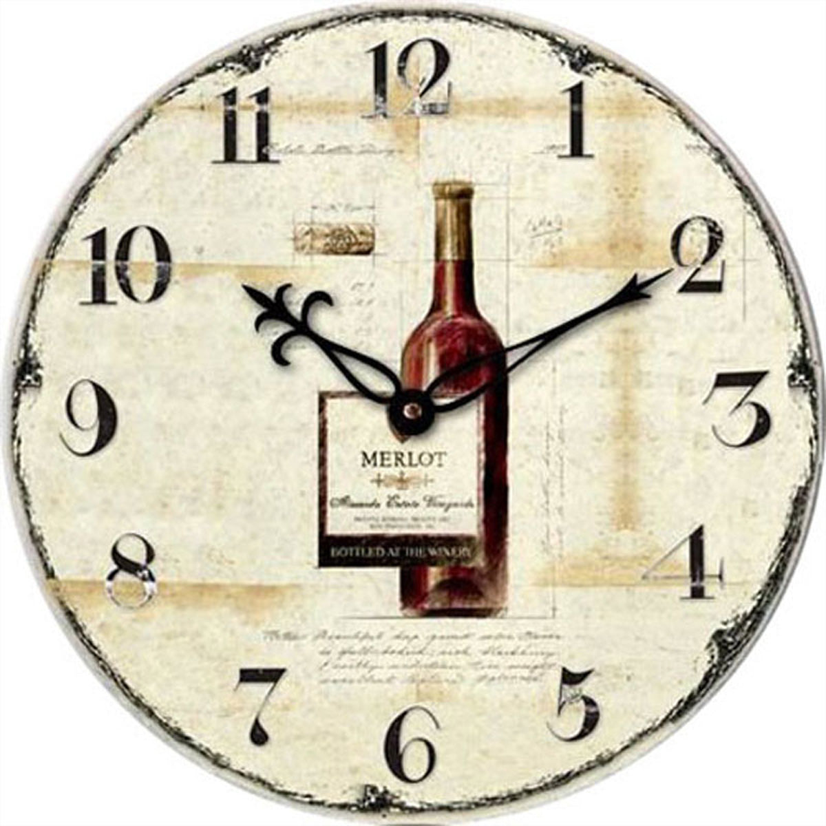Technoline WT1012 MERLOT Wanduhr – Analog, Ø 34 cm, mehrfarbig, Holz