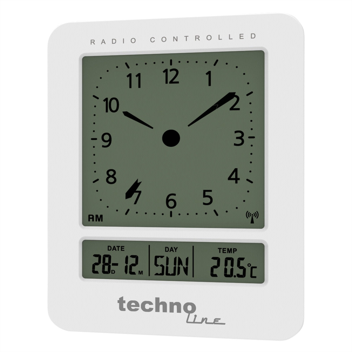 Technoline WT745 Digitalwecker – Funk, Schlummerfunktion, Thermometer, 7,1 × 9,2 × 4,5 cm, Weiss