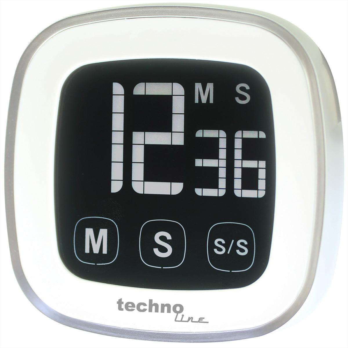 Technoline Digitaler Küchentimer 99 min, 7,6 × 2,5 × 7,6 cm, weiss, batteriebetrieben