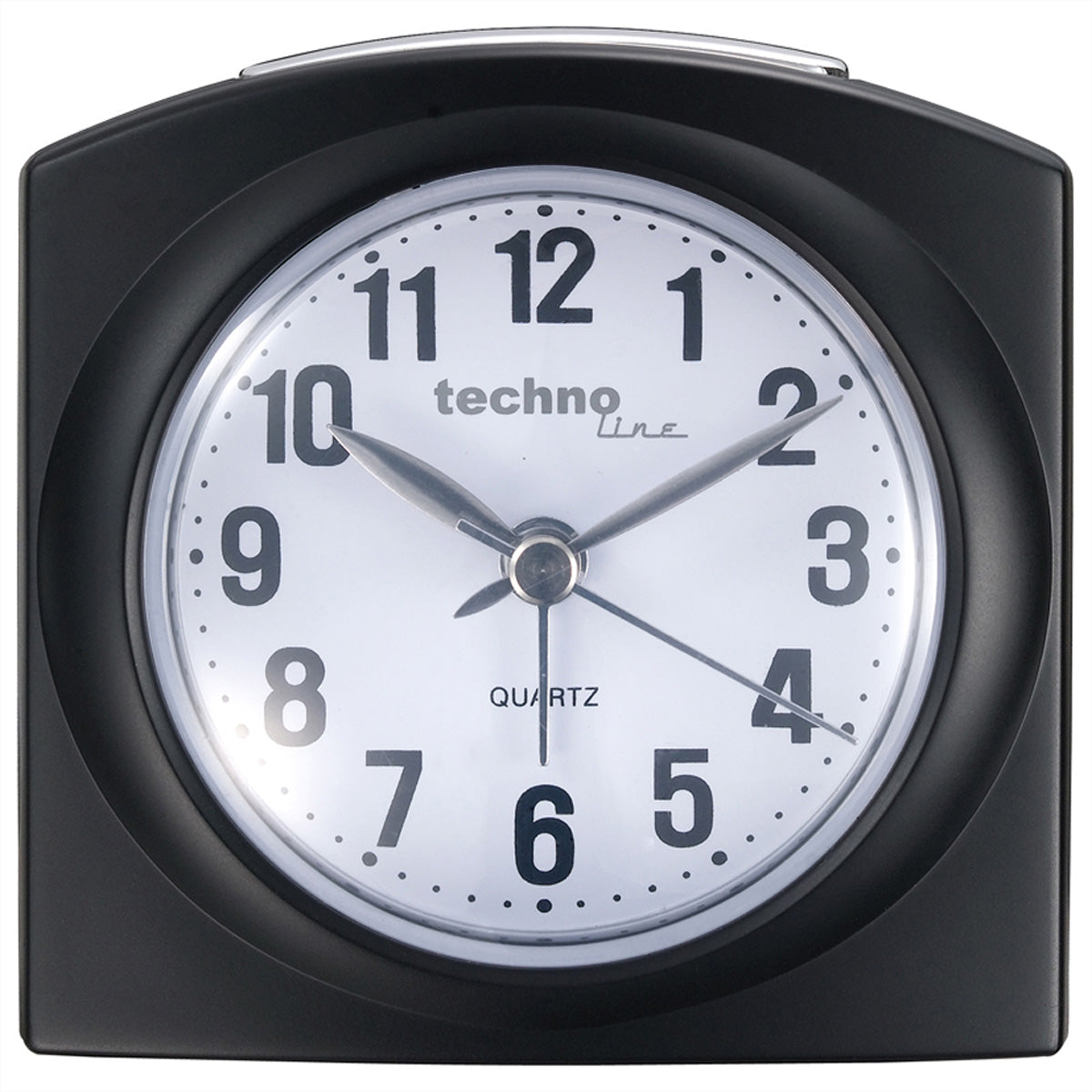 Technoline Quarz-Wecker – Analog, Schlummer, Beleuchtung, 8,5 × 8,1 × 4,5 cm, Schwarz, Metall/Kunststoff