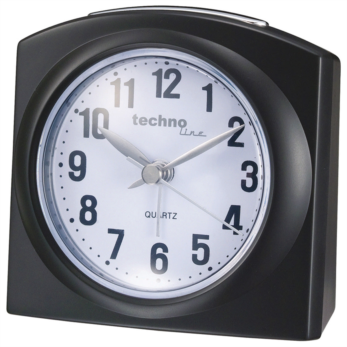 Technoline Quarz-Wecker – Analog, Schlummer, Beleuchtung, 8,5 × 8,1 × 4,5 cm, Schwarz, Metall/Kunststoff