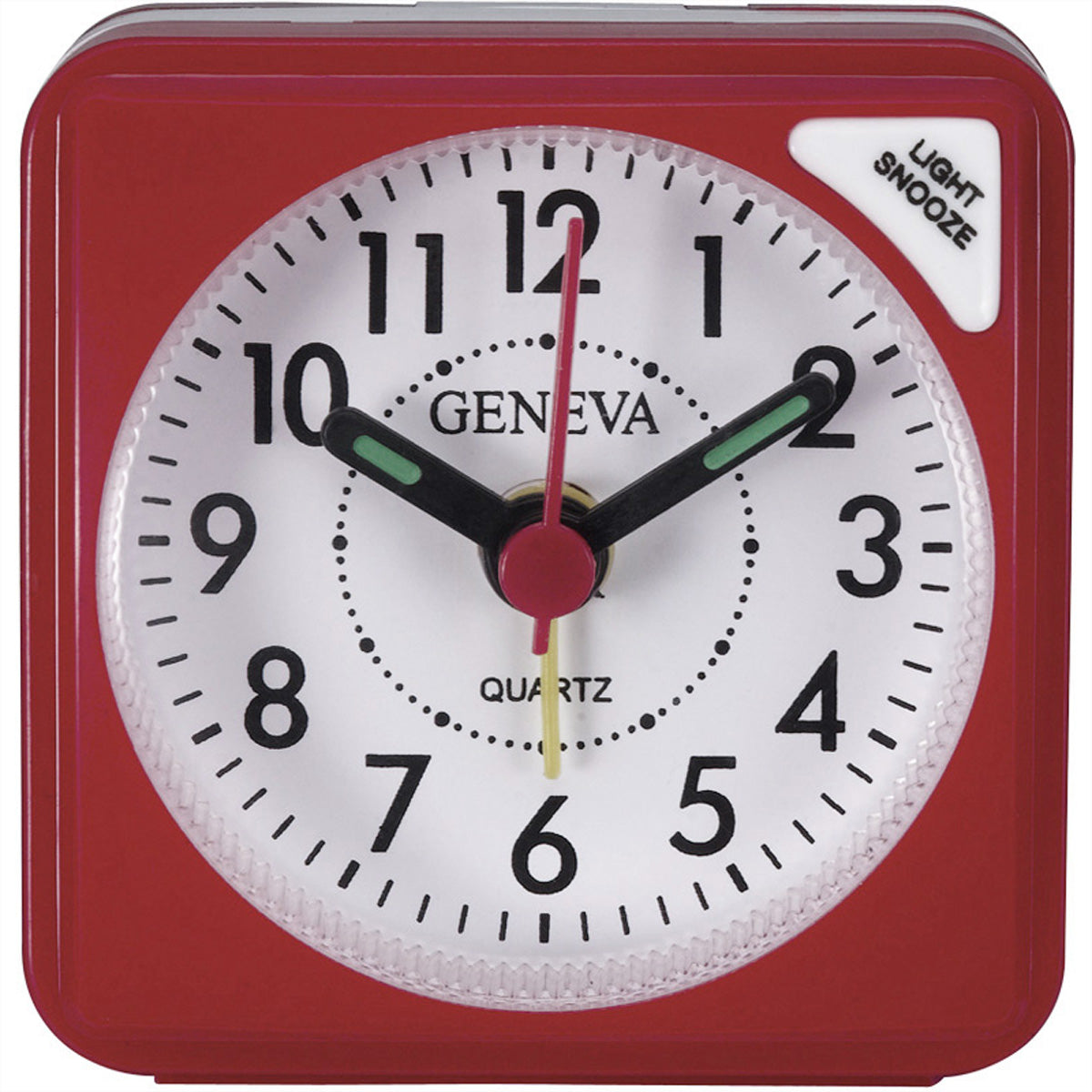 Technoline MODELL S Quarz-Wecker – Analog, Schlummer, Licht, 5,5 × 5,5 × 3,0 cm, rot