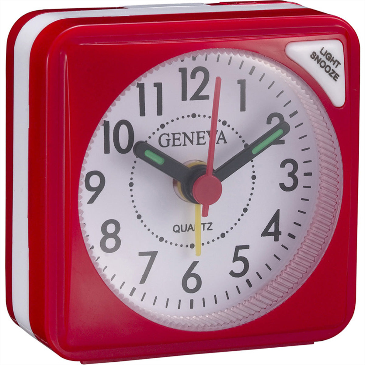 Technoline MODELL S Quarz-Wecker – Analog, Schlummer, Licht, 5,5 × 5,5 × 3,0 cm, rot