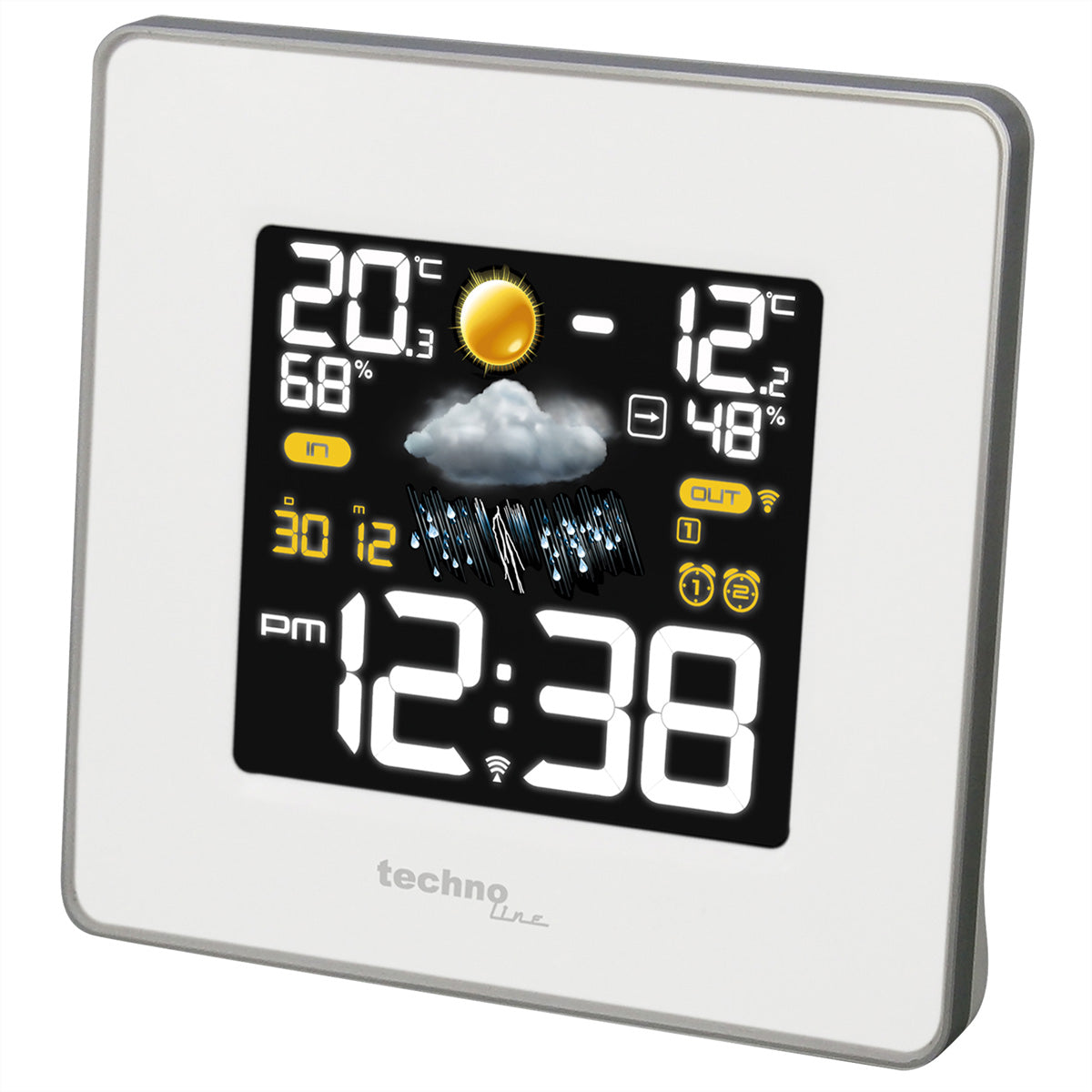 Technoline WS6440 – Wetterstation, innen/aussen, Hygrometer & Thermometer, inkl. Aussensensor – weiss