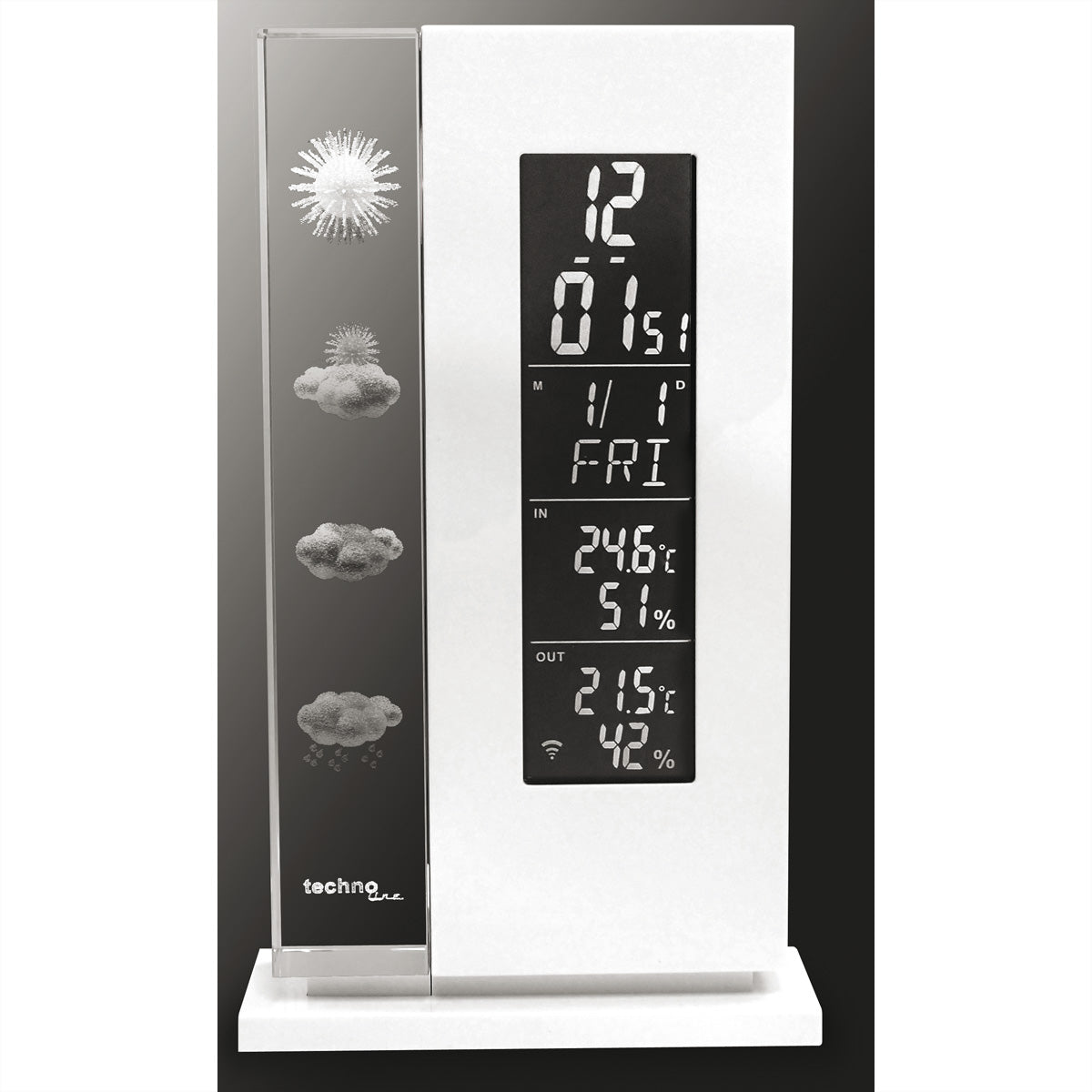 Technoline WS6600 – Wetterstation, innen/aussen, Hygrometer & Thermometer, inkl. Aussensensor – weiss