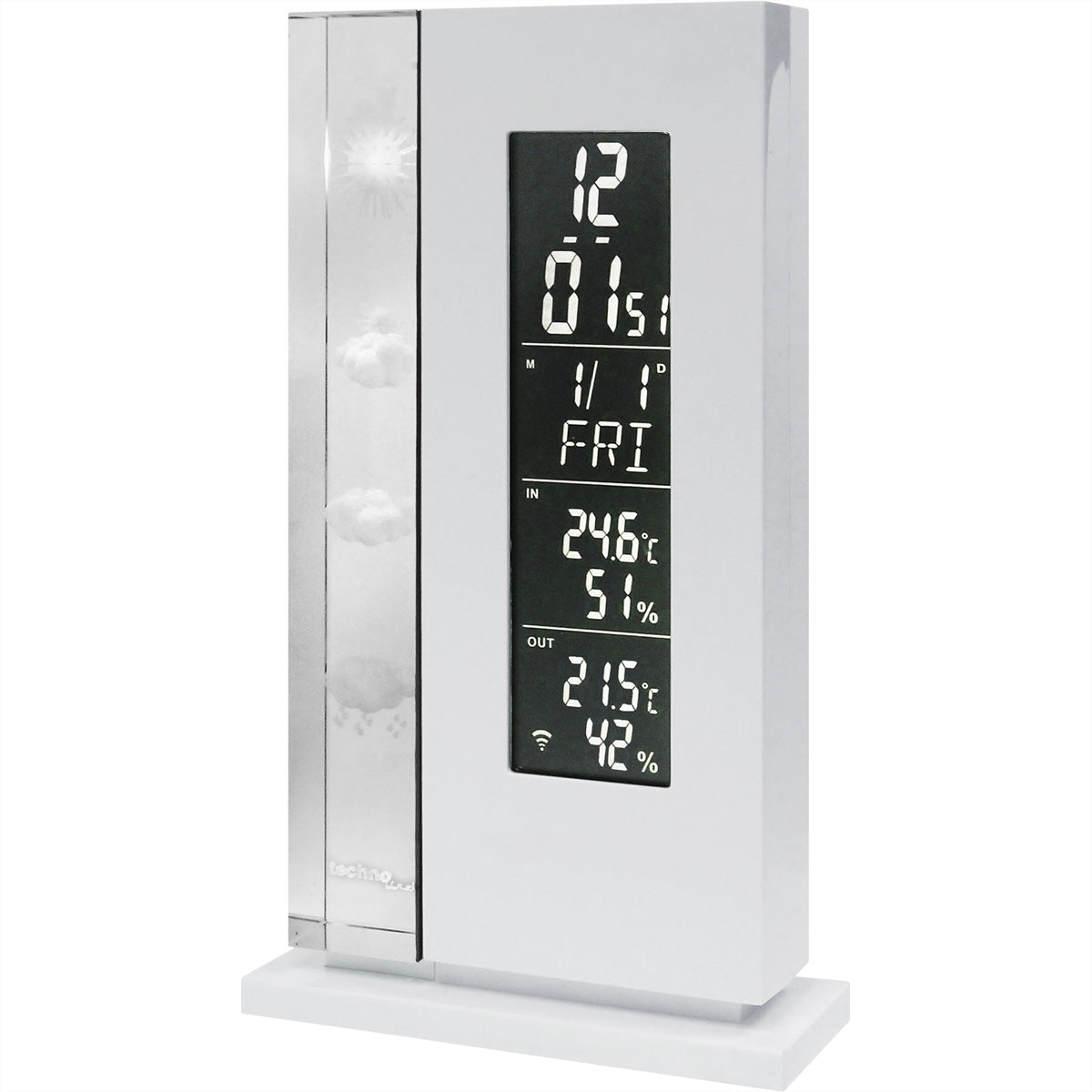 Technoline WS6600 – Wetterstation, innen/aussen, Hygrometer & Thermometer, inkl. Aussensensor – weiss