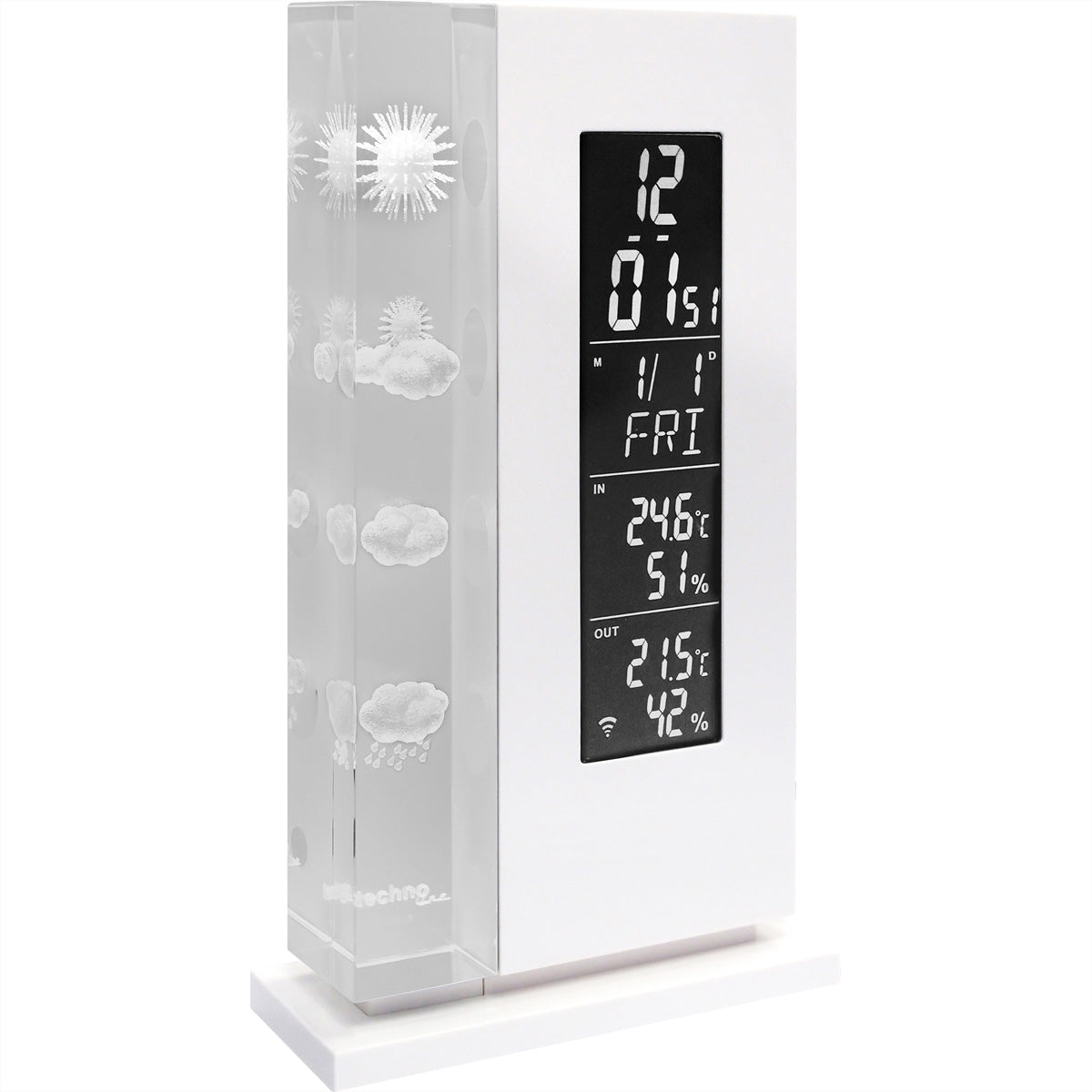 Technoline WS6600 – Wetterstation, innen/aussen, Hygrometer & Thermometer, inkl. Aussensensor – weiss
