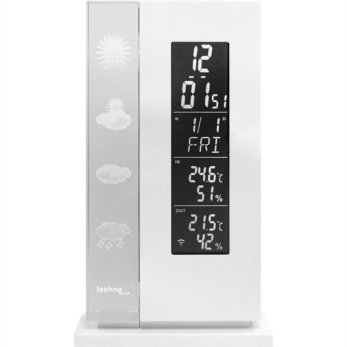 Technoline WS6600 – Wetterstation, innen/aussen, Hygrometer & Thermometer, inkl. Aussensensor – weiss