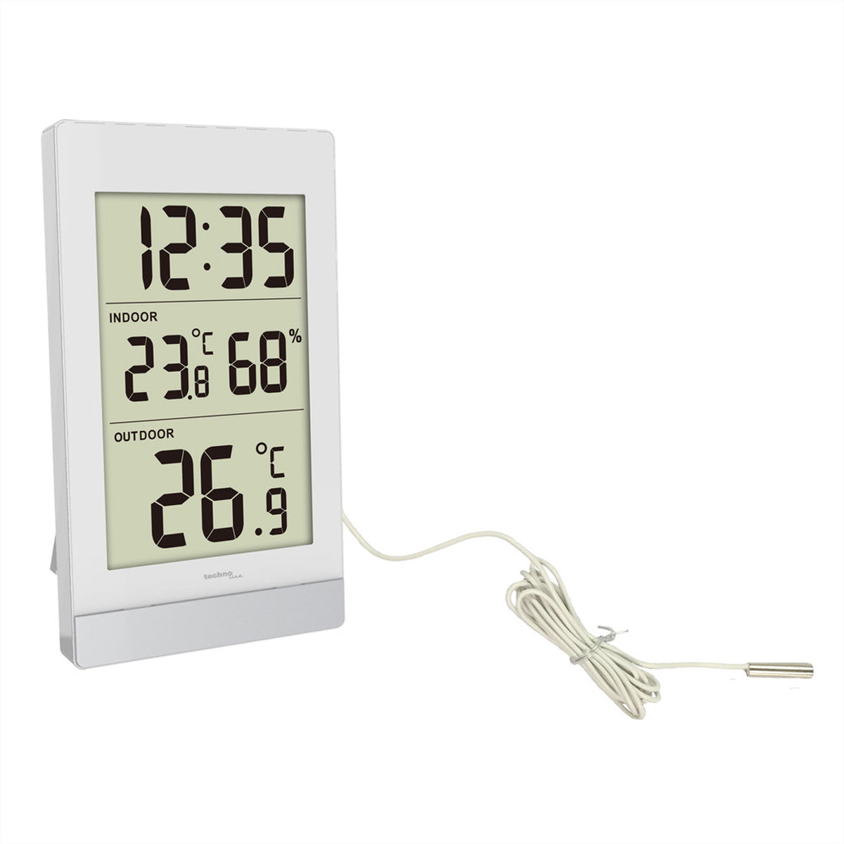 Technoline WS7039 – Wetterstation, innen/aussen, Hygrometer, inkl. Aussensensor – Weiss