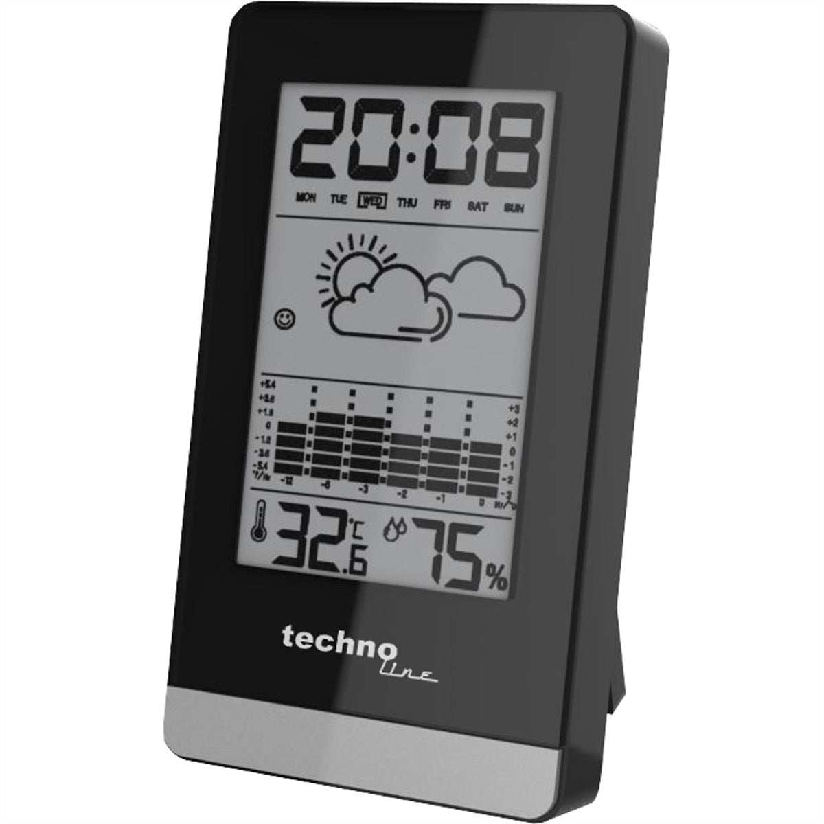 Technoline WS9125 – Wetterstation, Innen, Hygrometer & Thermometer, Display – Schwarz