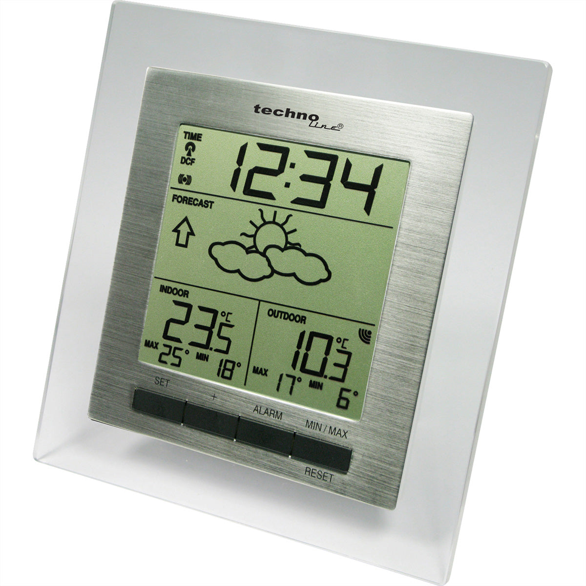 Technoline WS9136 – Wetterstation, innen/aussen, inkl. Aussensensor – Silber