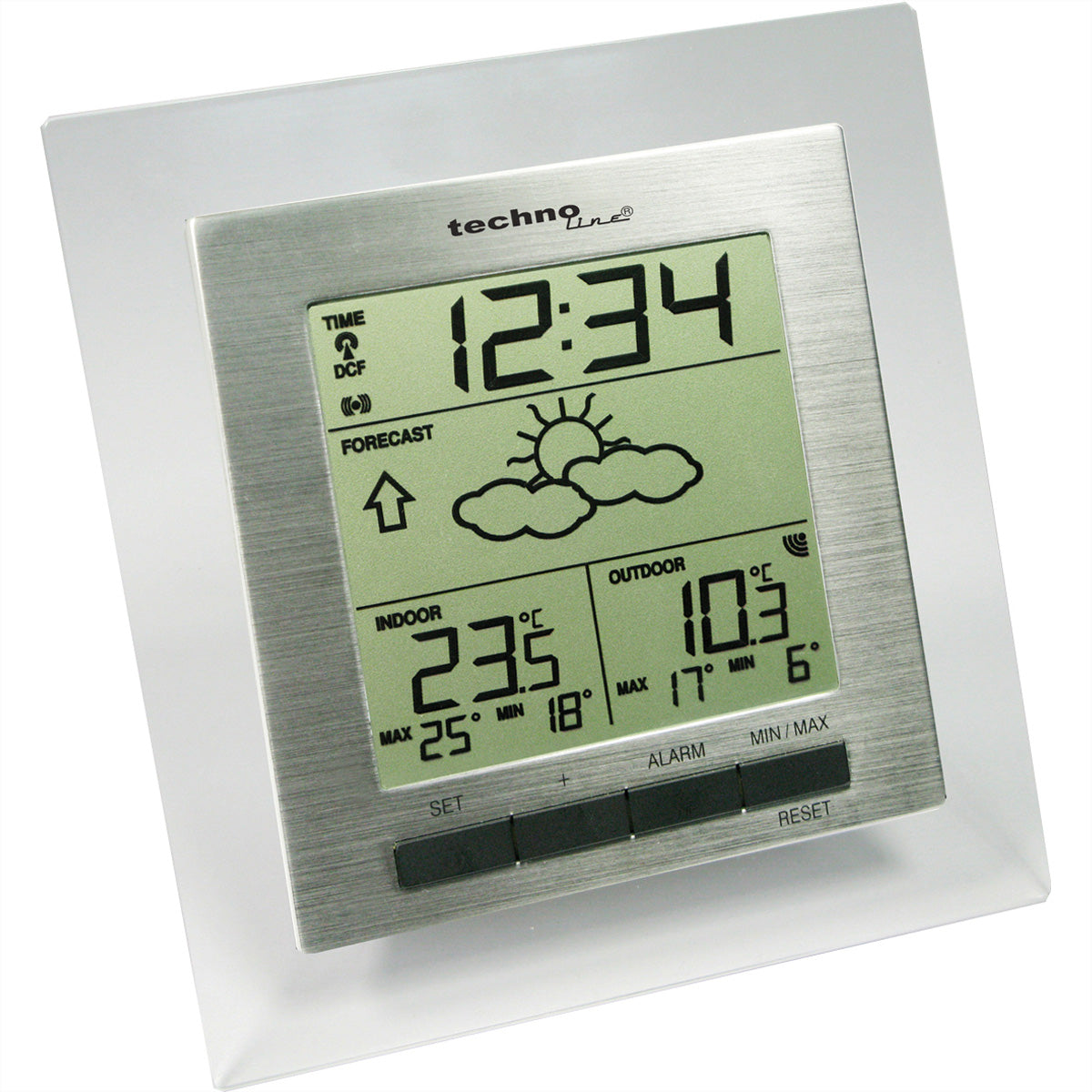 Technoline WS9136 – Wetterstation, innen/aussen, inkl. Aussensensor – Silber