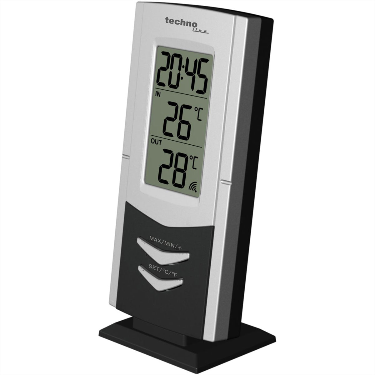 Technoline WS9170 – Wetterstation, Innen/Aussen, inkl. Aussensensor, Wecker – Silber